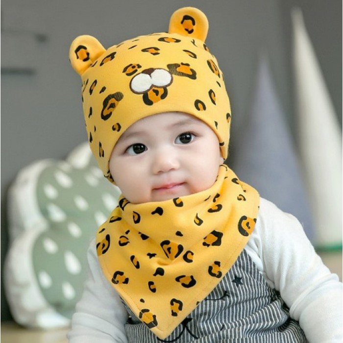 Комплект шапка та косинка "Леопард"