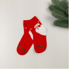 Шкарпетки новорічні тонкі Сніговик (червоний)