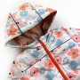 Куртка на слимтексе и микрофлисе 12231 Цветы (беж)