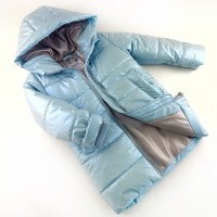 Пальто на нейлоні та синтепоні блакитне