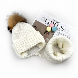 Комплект зимовий в'язка з хомутом (на зав'язках) білий