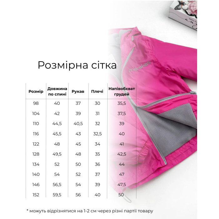 Ветровка на микрофлисе малиновая