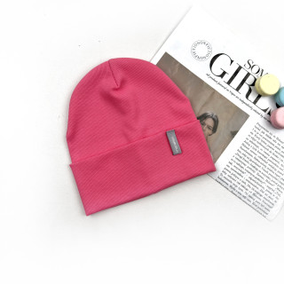 Шапка Marakas рубчик з відворотом малинова