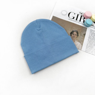 Шапка Makko рубчик з відворотом блакитна
