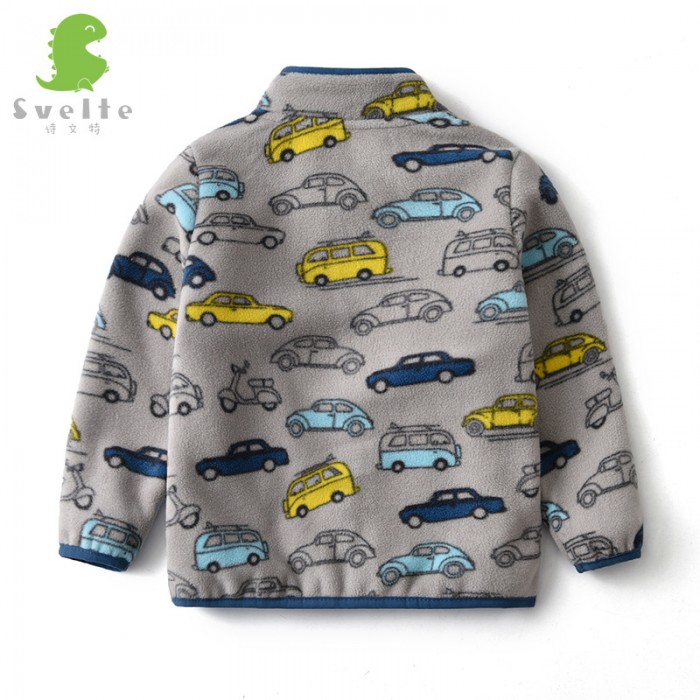 Флисовая кофта на меху Машинки серая Флисовая кофта на меху Машинки серая