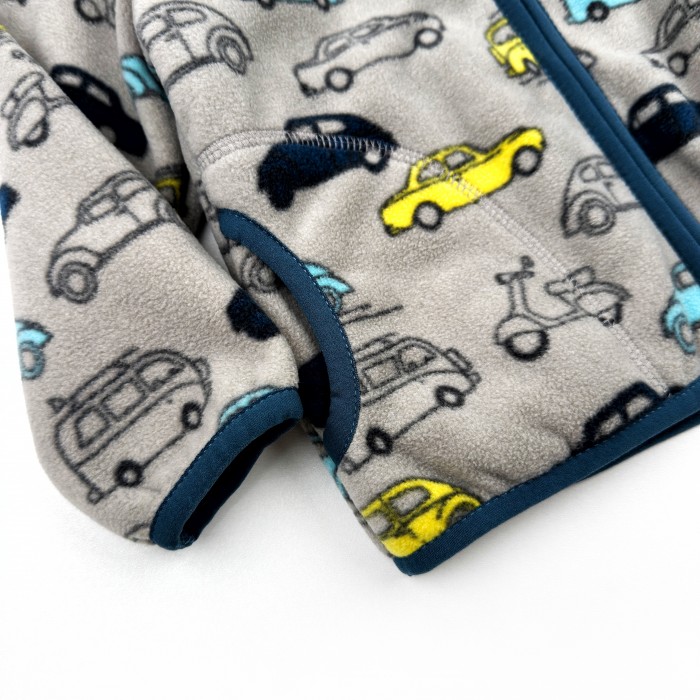 Флисовая кофта на меху Машинки серая Флисовая кофта на меху Машинки серая