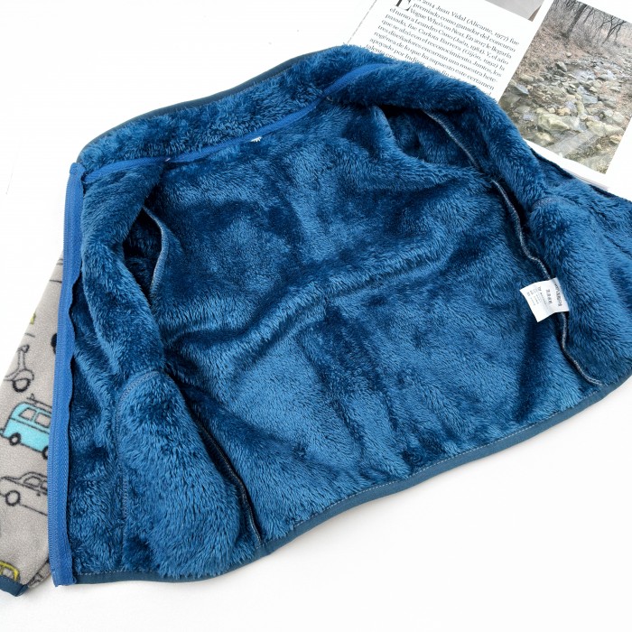 Флисовая кофта на меху Машинки серая Флисовая кофта на меху Машинки серая