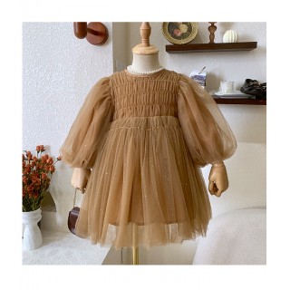 Платье фатин какао