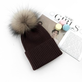 Шапка в'язка Бубон коричнева Шапка в'язка Бубон коричнева