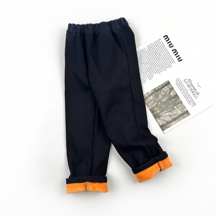 Штани котонові на плюші чорні