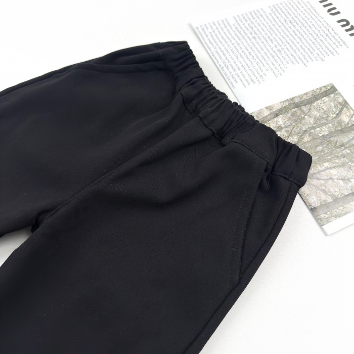 Штани котонові на плюші чорні