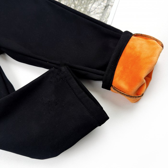 Штани котонові на плюші чорні