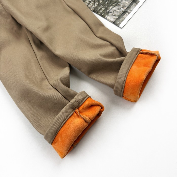 Штани котонові на плюші бежеві