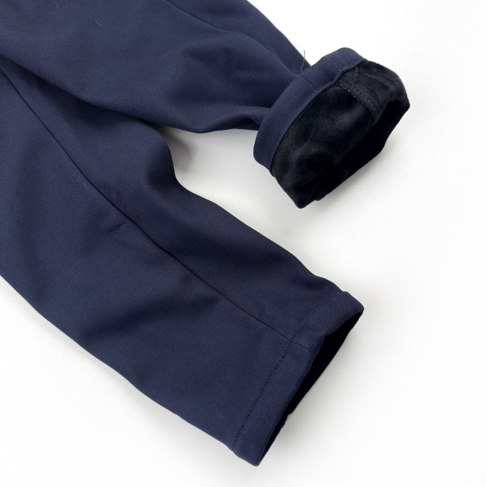 Штани котонові на плюші темно-сині