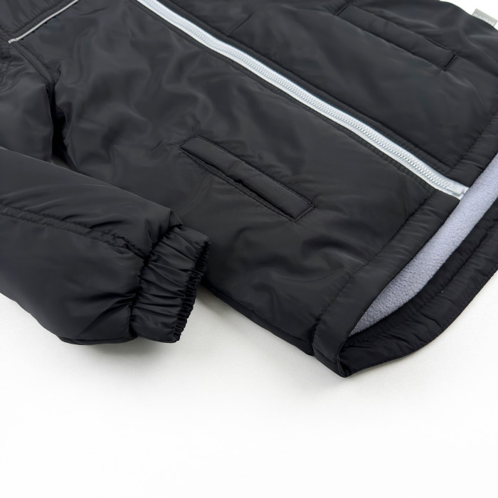 Куртка на слімтексі та мікрофлісі чорна