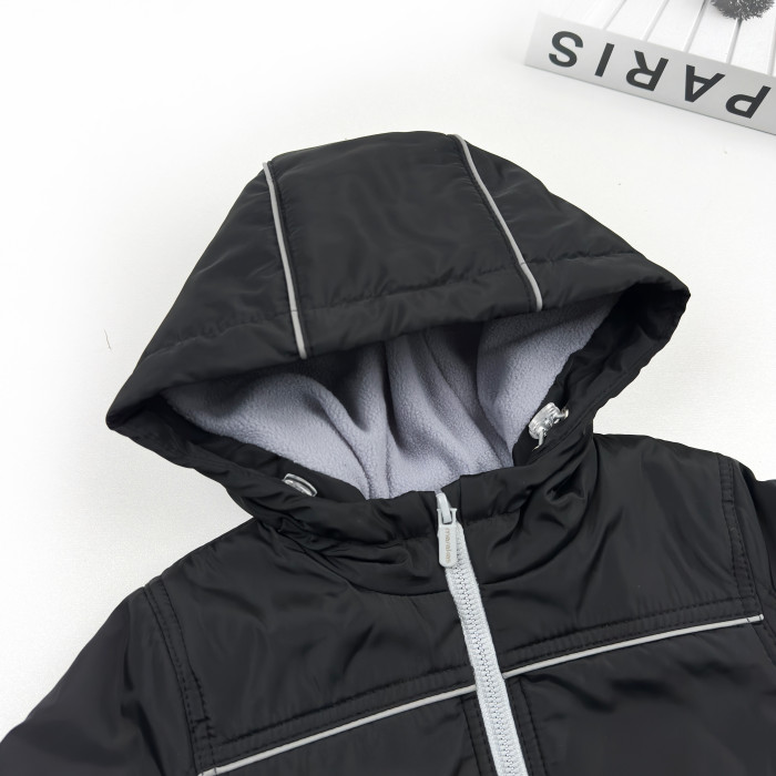 Куртка на слімтексі та мікрофлісі чорна