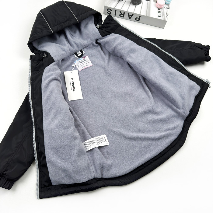 Куртка на слімтексі та мікрофлісі чорна