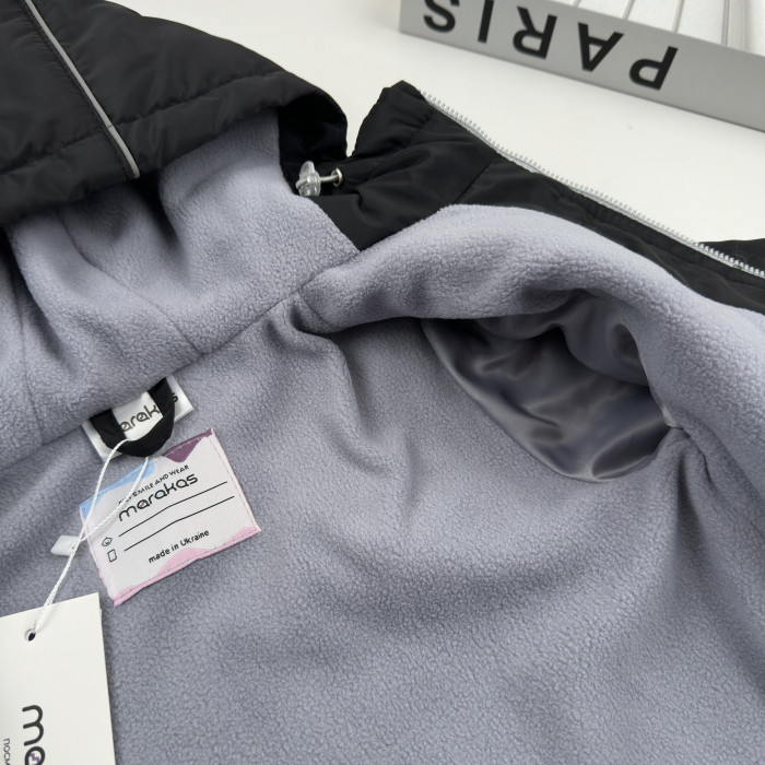 Куртка на слімтексі та мікрофлісі чорна