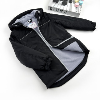 Куртка на слімтексі та мікрофлісі чорна