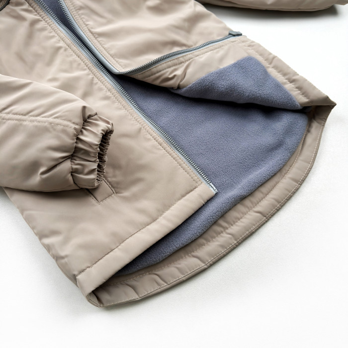 Куртка на слимтексе и микрофлисе бежевая