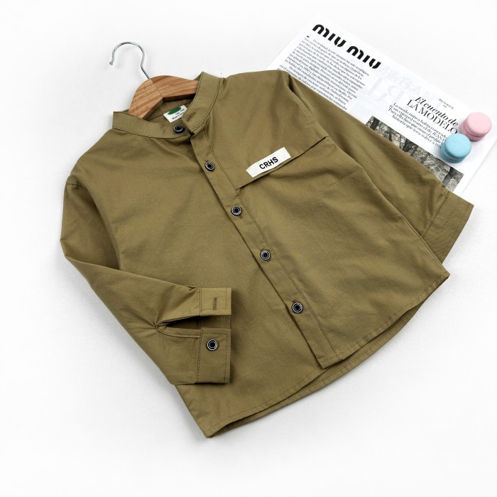 Сорочка оливкова з написом