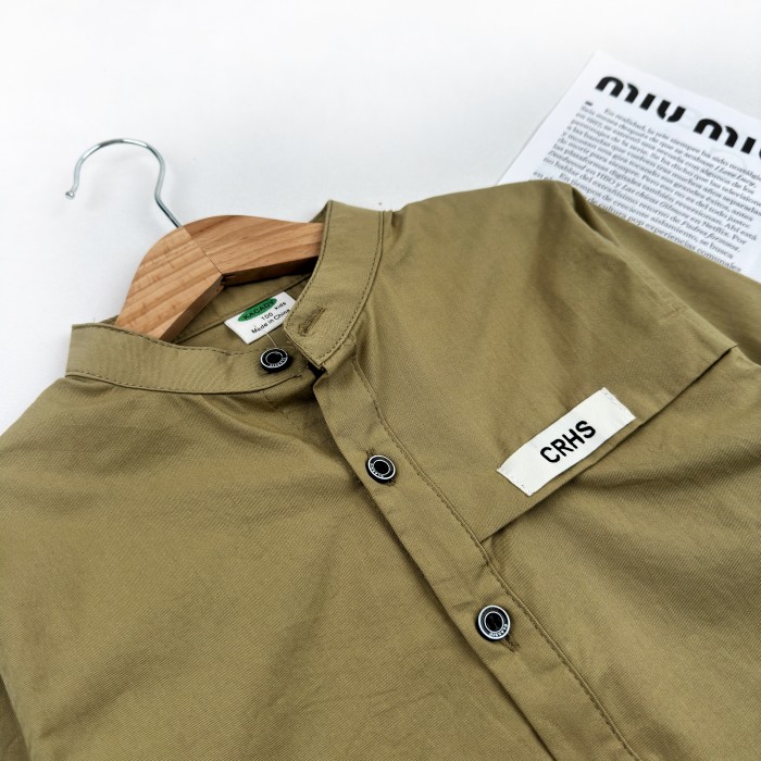 Сорочка оливкова з написом