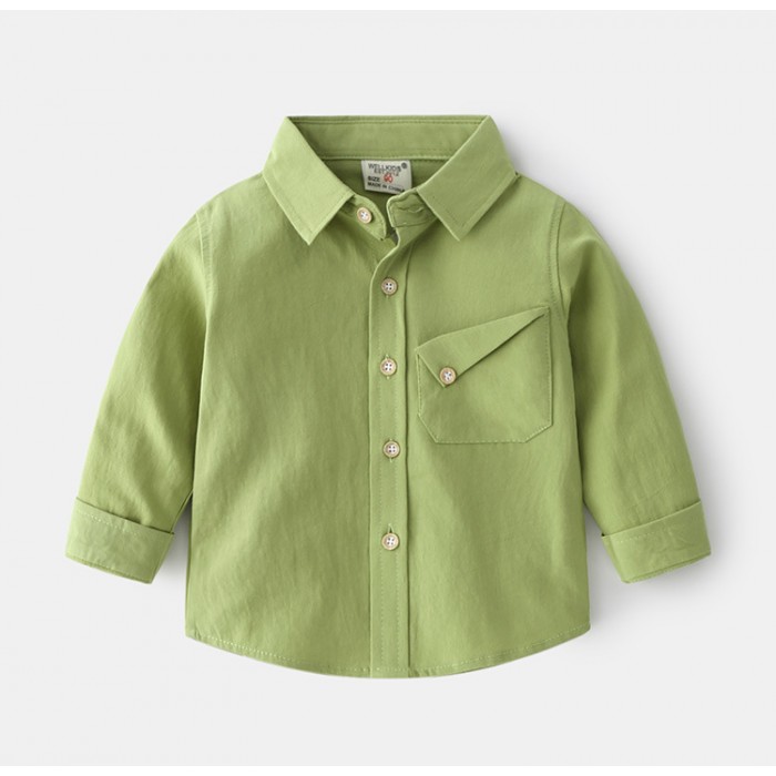 Сорочка з кишенею оливкова