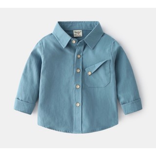 Сорочка з кишенею синя