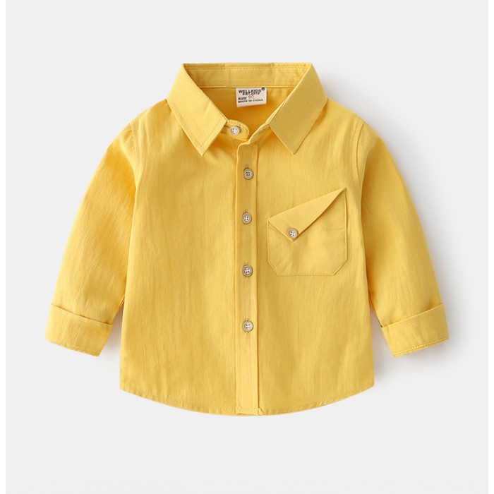 Сорочка з кишенею жовта
