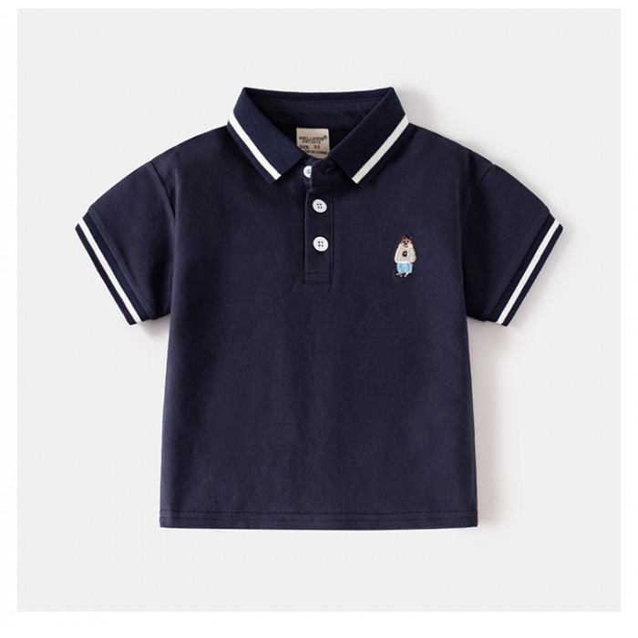 Поло Ведмедик темно синій