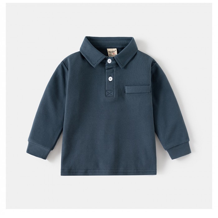 Поло темно синій д/р