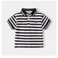 Поло Ведмедик смужка чорно-білий