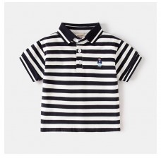 Поло Мишка полоска черно-белый