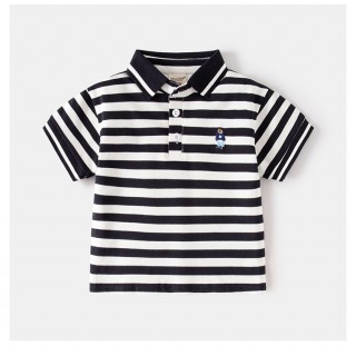 Поло Ведмедик смужка чорно-білий