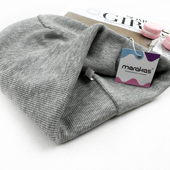 Шапка Marakas з відворотом світлий меланж