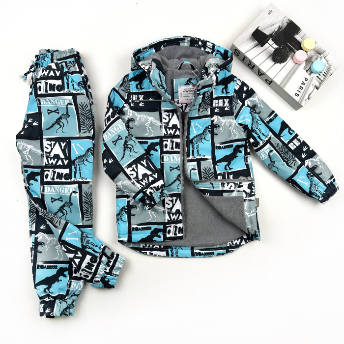 Комплект двійка на слімтексі та мікрофлісі Діно блакитний