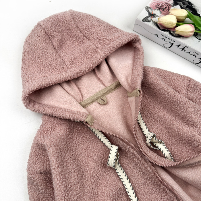 Кофта спортивная шерпа Marakas светло розовая