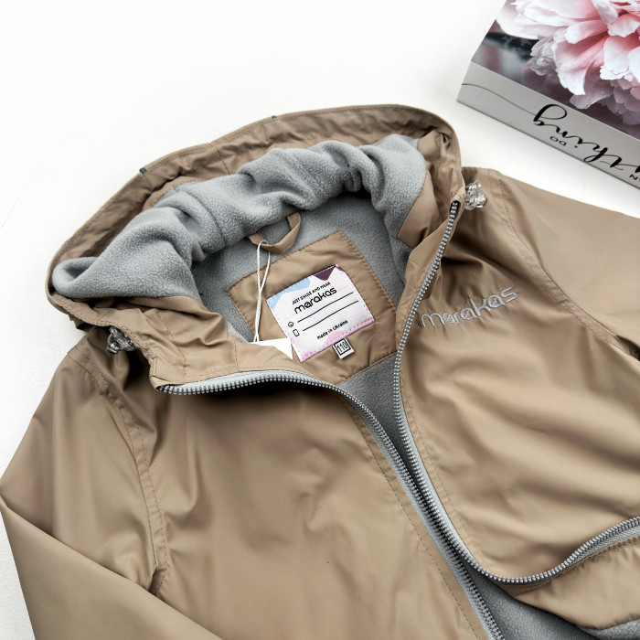 Ветровка на микрофлисе  бежевая