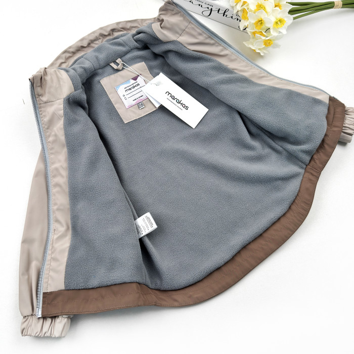 Ветровка на микрофлисе беж-кемел