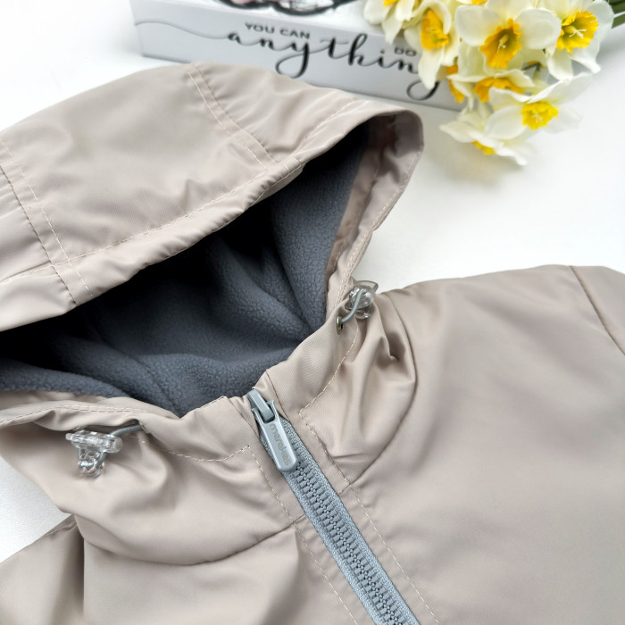 Ветровка на микрофлисе беж-кемел