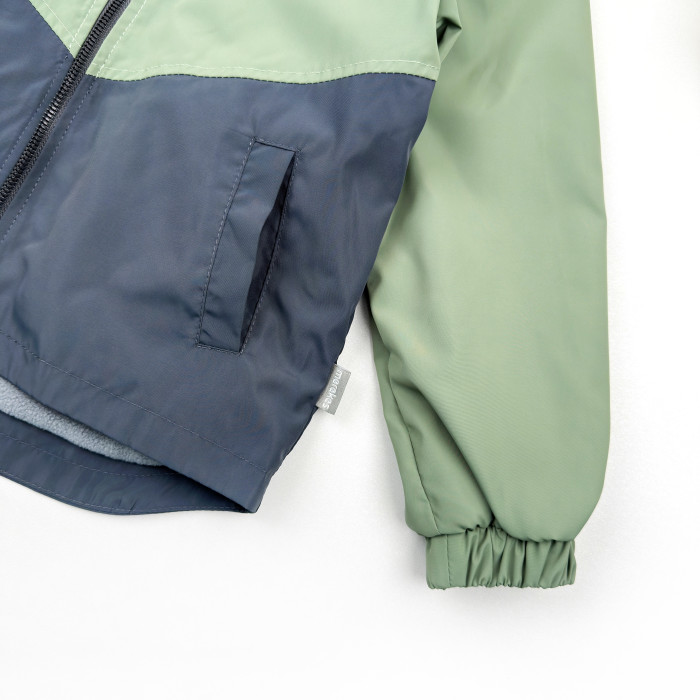 Ветровка на микрофлисе оливково-темно серая