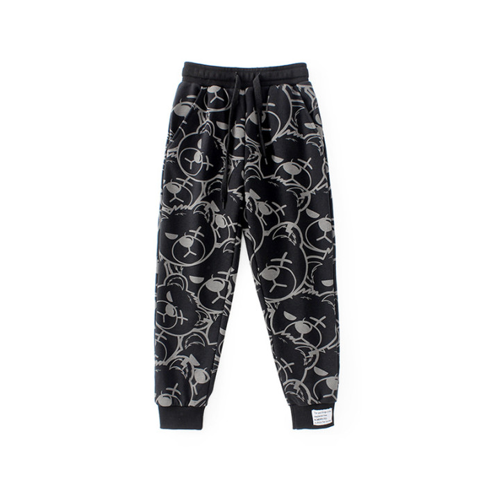 Спортивні штани Ведмедик чорно бежевий