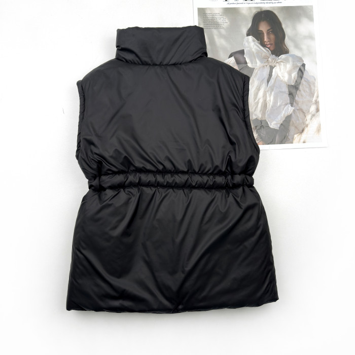 Жилетка удлиненная с кулиской черная