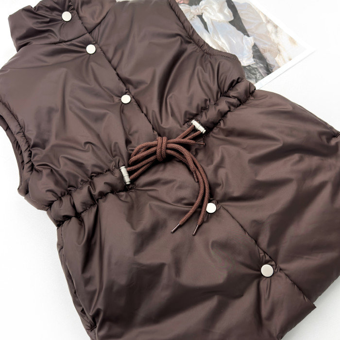 Жилетка удлиненная с кулиской шоколад