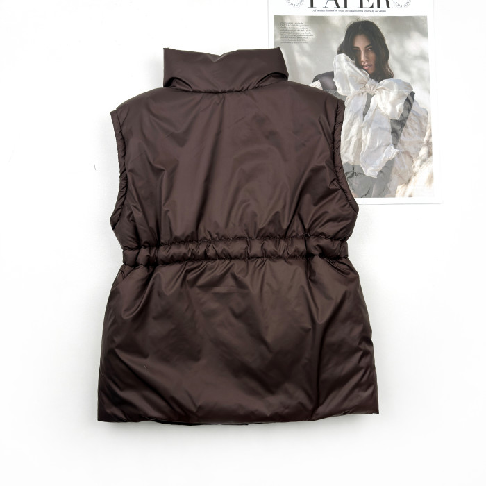 Жилетка удлиненная с кулиской шоколад