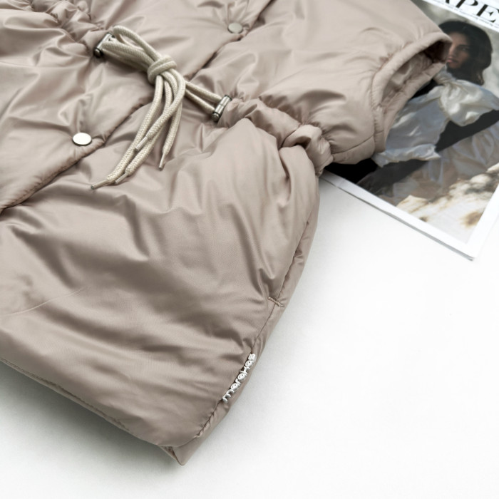 Жилетка удлиненная с кулиской бежевая