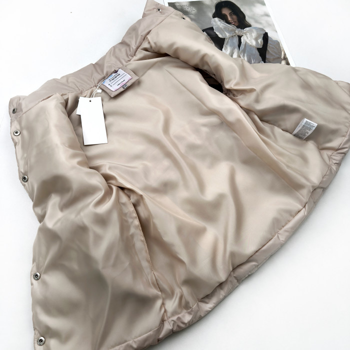 Жилетка удлиненная с кулиской бежевая