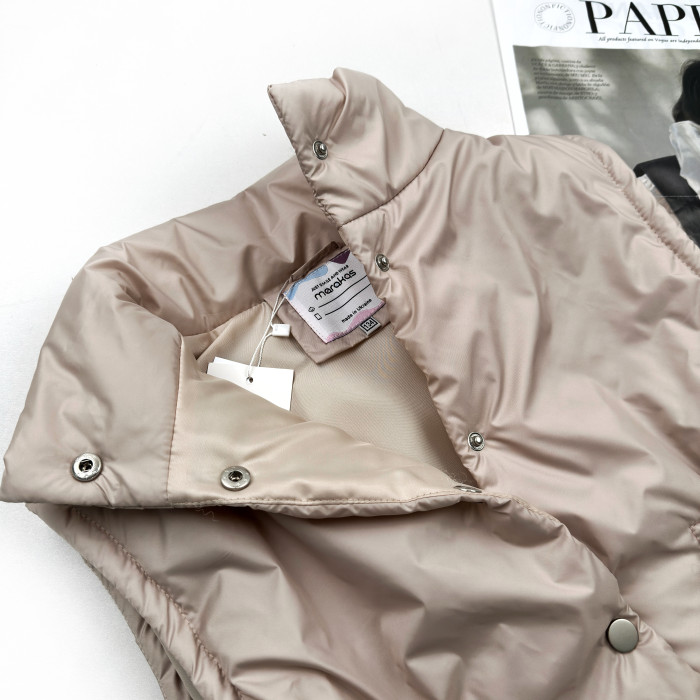 Жилетка удлиненная с кулиской бежевая