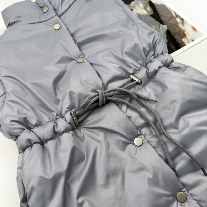 Жилетка удлиненная с кулиской светло серая