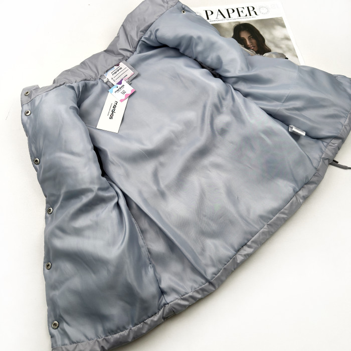 Жилетка удлиненная с кулиской светло серая